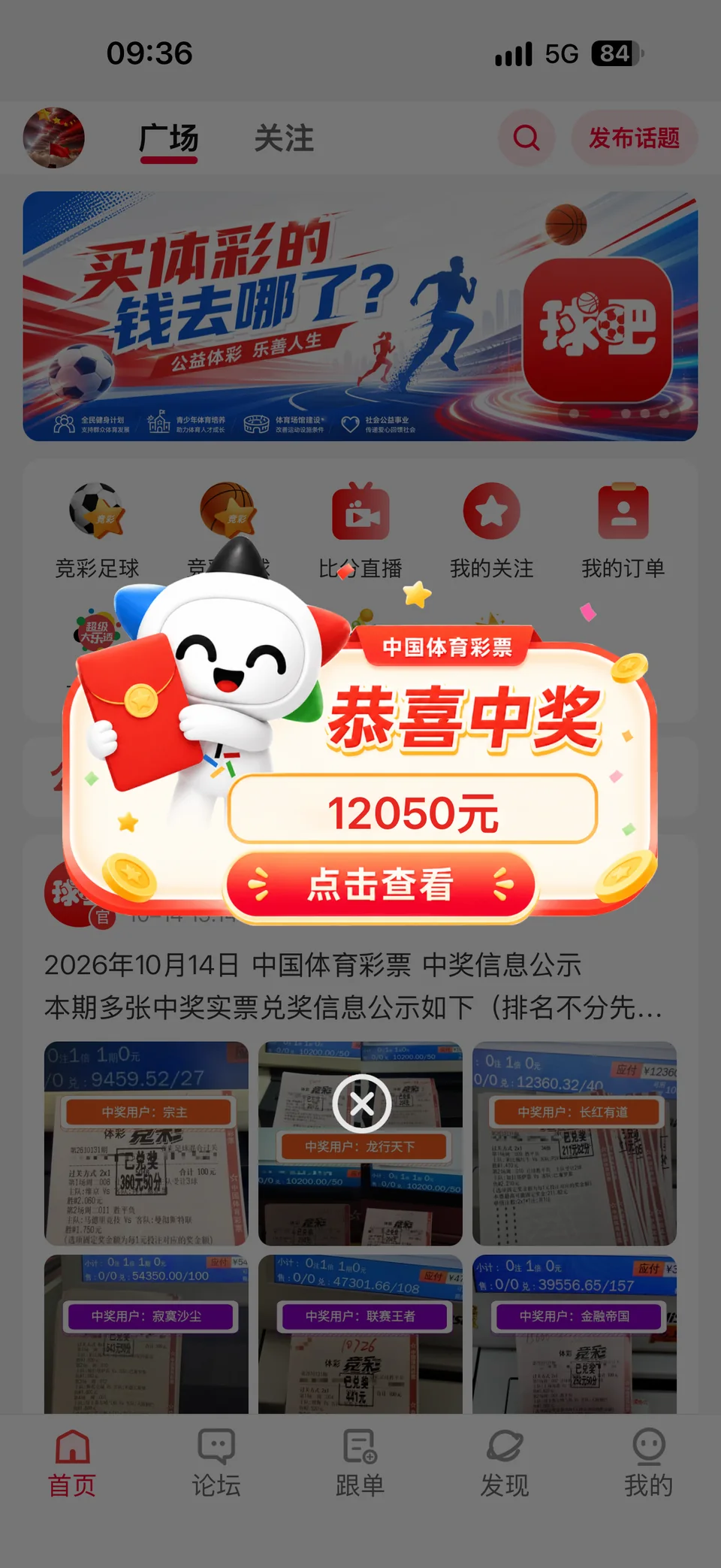口袋球吧首页界面示例